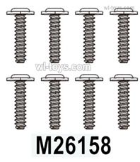 MJX Hyper Go 16207 Parts M26158 Fixed screws for the Wheels.Total 8pcs.MJX 16207 1/16 RC Car Replacement Accesories.