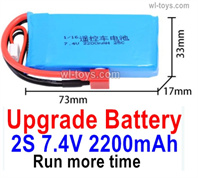 MJX Hyper Go 16208 Upgrade Battery Parts,Upgrade 2S 7.4V 2200mah Lipo Battery Packs.Total 1pcs.MJX 16207 1/16 RC Car Replacement Accesories.