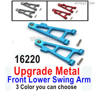 MJX Hyper Go 16208 Upgrade Metal Front Lower Swing Arm Parts.16220.There are 3 Color you can choose.MJX 16207 1/16 RC Car Replacement Accesories.