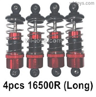 MJX Hyper Go 16208 Parts 16500R shock absorber.Red Color.Total 4pcs Long Damper. Front and Rear.MJX 16207 1/16 RC Car Replacement Accesories.
