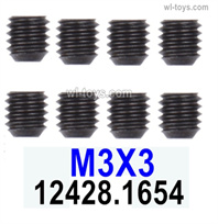 MJX Hyper Go 16208 Parts M3 Machine screws for the Motor gear.Total 8pcs-M3X3.MJX 16207 1/16 RC Car Replacement Accesories.
