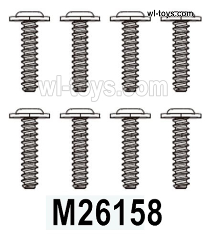 MJX Hyper Go 16209 16210 Parts M26158 Fixed screws for the Wheels.Total 8pcs.MJX 16209 162101/16 RC Car Replacement Accesories.