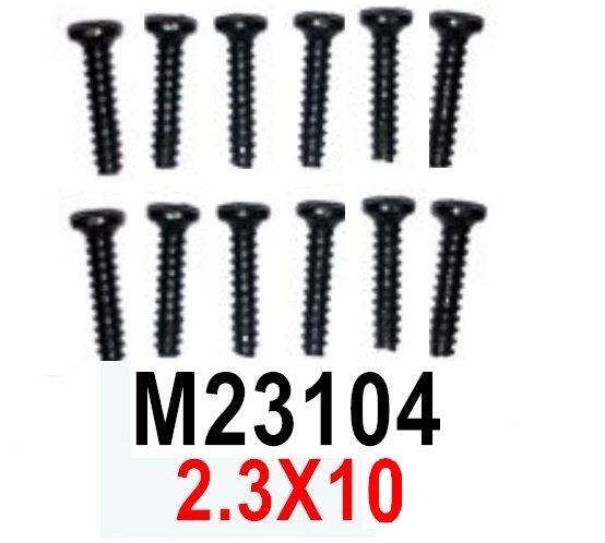 MJX Hyper Go 16209 16210 Screws Parts M23104 Pan Head screws with flat tail.2.3x11.Total 12pcs.MJX 16209 162101/16 RC Car Replacement Accesories.