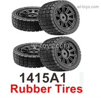 MJX Hyper Go 14301 14302 Parts 1415A1 On-road Wheels Tires Set,Rubber Tires.Total 4pcsBBlack Color.MJX Hyper Go 14301 14302 RC Car Replacement Accesories.