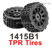 MJX Hyper Go 14301 14302 Parts 1415B1 Rally Wheels Tires.TPR Tires.Total 2pcs.Black Color.MJX Hyper Go 14301 14302 RC Car Replacement Accesories.