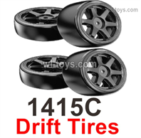 MJX Hyper Go 14301 14302 Parts 4pcs 1415C Drift Wheels Tires.MJX Hyper Go 14301 14302 RC Car Replacement Accesories.