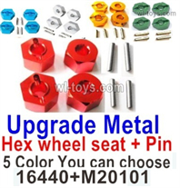 MJX Hyper Go 14301 14302 Parts Upgrade Metal Hex wheel seat with pin.Total 4 set.5 Color you can choose.MJX Hyper Go 14301 14302 RC Car Replacement Accesories.