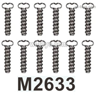 MJX Hyper Go 14301 14302 Parts M2633 Round Head Screws.Total 12pcs.MJX Hyper Go 14301 14302 RC Car Replacement Accesories.