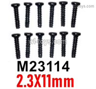 MJX Hyper Go 14301 14302 Parts M23114 Pan Head screws.2.3x11mm.Total 12pcs.MJX Hyper Go 14301 14302 RC Car Replacement Accesories.