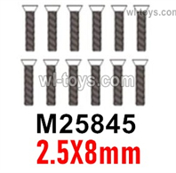 MJX Hyper Go 14301 14302 Parts M25845 Countersunk Flat Head Screws.2.5X8mm.Total 12pcs.MJX Hyper Go 14301 14302 RC Car Replacement Accesories.
