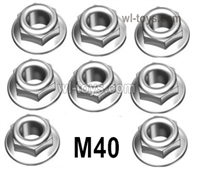 MJX Hyper Go H16 H16E H16H H16P Parts M40 M4 flange lock nut.MJX H16 H16E H16H H16P RC Car Replacement Accesories.