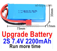 MJX Hyper Go H16BM H16GT H16DR Parts Upgrade Battery.Upgrade 2S 7.4V 2200mah Lipo Battery Packs.Total 1pcs.MJX H16BM H16GT H16DR RC Car Replacement Accesories.
