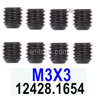 MJX Hyper Go H16BM H16GT H16DR Parts M3 Machine screws for the Motor gear.Total 8pcs-M3X3.MJX H16BM H16GT H16DR RC Car Replacement Accesories.