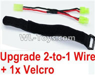 PXtoys 9301 Spare parts-32-04 Upgrade 2-to-1 wire and Velcro-Two battery can use together,Run 2x Time than usual,PXtoys 9301 RC Car Parts,PXtoys 9301 RC Truck Spare parts Accessories,1:18 4WD High Speed Buggy Parts