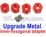 REMO HOBBY 1021 1025 Parts-107-01 SLA010 Upgrade Metal inner-hexagonal adapter(4pcs)-Red,REMO HOBBY 1021 Rc Car Spare Parts Replacement Accessories,1021 1:10 Scale BRUSHED RC Racing Truck Parts rc off-road car Parts,Truck Car Parts