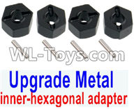 REMO HOBBY 1025 Parts-107-03 SLA010 Upgrade Metal inner-hexagonal adapter(4pcs)-Black,REMO HOBBY 1025 Rc Car Spare Parts Replacement Accessories,1025 1:10 Scale BRUSHED RC Racing Truck Parts rc off-road car Parts,Truck Car Parts