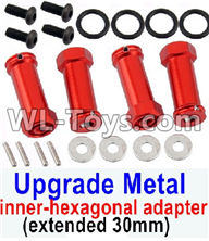 REMO HOBBY 1025 Parts-108-02 SLA010 Upgrade Metal 12mm inner-hexagonal adapter(extended 30mm)-Red,REMO HOBBY 1025 Rc Car Spare Parts Replacement Accessories,1025 1:10 Scale BRUSHED RC Racing Truck Parts rc off-road car Parts,Truck Car Parts