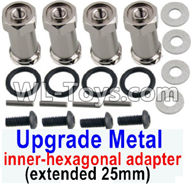 REMO HOBBY 1021 1025 Parts-109-02 SLA010 Upgrade Metal 12mm inner-hexagonal adapter(extended 25mm)-Silver,REMO HOBBY 1021 Rc Car Spare Parts Replacement Accessories,1021 1:10 Scale BRUSHED RC Racing Truck Parts rc off-road car Parts,Truck Car Parts