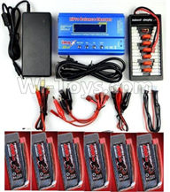 REMO HOBBY 1021 Parts-52-01 6pcs 4200mah battery & Upgrade Charger unit,Can charger 6x battery at the same time(Power & B6 Charger & 1-To-6 Parallel charging Board),REMO HOBBY 1021 Rc Car Spare Parts Replacement Accessories,1021 1:10 Scale BRUSHED RC Raci