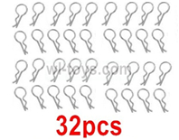 SG 1603 SG1603 R-Clips for the Body shell Cover. It Includes 32pcs-K939-49. SG 1603 SG1603 Parts, SG 1/16 Car Parts.