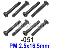 SG 1603 SG1603 Step screws.1603-051.PM 2.5x16.5mm.Total 8pcs. SG 1603 SG1603 Parts, SG 1/16 Car Parts.