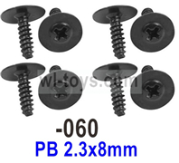 SG 1603 SG1603 Screws with 8 media.1603-060.PB 2.3x8mm.Total 8pcs. SG 1603 SG1603 Parts, SG 1/16 Car Parts.