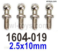 SG 1604 SG1604 Ball head screws-1604-019-2.5x10mm-4pcs. SG 1604 SG1604 Parts, SG 1/16 Car Parts.