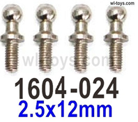 SG 1604 SG1604 Ball head screws-1604-024-4pcs-2.5x12mm. SG 1604 SG1604 Parts, SG 1/16 Car Parts.
