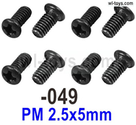 SG 1604 SG1604 Screws.1604-049.PM 2.5x5mm.Total 8pcs. SG 1604 SG1604 Parts, SG 1/16 Car Parts.