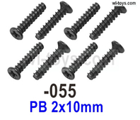 SG 1604 SG1604 Screws.1604-055.PB 2x10mm.Total 8pcs. SG 1604 SG1604 Parts, SG 1/16 Car Parts.