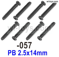 SG 1604 SG1604 Screws.1604-057.PB 2.5x14mm.Total 8pcs. SG 1604 SG1604 Parts, SG 1/16 Car Parts.