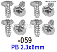 SG 1604 SG1604 Screws with 5 media.1604-059.PB 2.3x6mm.Total 8pcs. SG 1604 SG1604 Parts, SG 1/16 Car Parts.