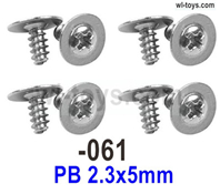 SG 1604 SG1604 Screws with 8 media.1604-061.PB 2.3x5mm.Total 8pcs. SG 1604 SG1604 Parts, SG 1/16 Car Parts.