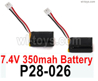 SG 2801 SG2801 RC Battery Parts P28-026 7.4V 350mAh Lipo Battery.Total 2pcs.SG 1/28 Car Parts.
