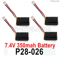 SG 2801 SG2801 lipo Battery Parts P28-026 7.4V 350mAh Battery.Total 4pcs.SG 1/28 Car Parts.
