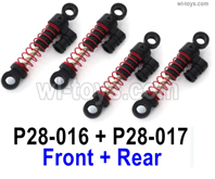 SG 2801 SG2801 Parts.Front and Rear Shock Absorber,Damper.P28-016 + P28-017.Total 4pcs.SG 1/28 Car Parts.