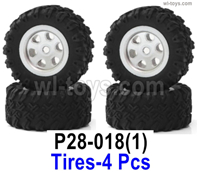 SG 2801 SG2801 Parts Wheel assembly,Tires Assembly.P28-018(1).It include the Tires lether and Wheel hub.Total 4pcs.SG 1/28 Car Parts.