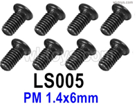 SG 2801 SG2801 Screws Parts LS006 Screws.Phillips Round Head Screws.PM 2.0x4mm.Total 8pcs.SG 1/28 Car Parts.