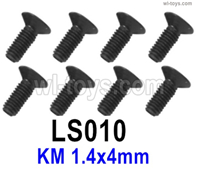 SG 2801 SG2801 Screws Parts LS010 Screws.Phillips Round Head Screws.KM 1.4x4mm.Total 8pcs.SG 1/28 Car Parts.