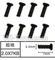 SuBotech BG1506 WLS002 Countersunk head screws(8pcs)-M2X7KB,Subotech BG1506 RC Car Spare parts Accessories,1:12 4WD BG1506 RC Racing Car parts,High Speed Drifting Buggy Parts
