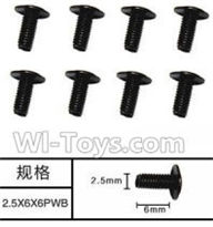 SuBotech BG1506 WLS004 Machine PWB Screws(8pcs)-M2.5X6X6PWB,Subotech BG1506 RC Car Spare parts Accessories,1:12 4WD BG1506 RC Racing Car parts,High Speed Drifting Buggy Parts