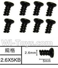 SuBotech BG1506 WLS005 Countersunk head screws(8pcs)-M2.6X5KB,Subotech BG1506 RC Car Spare parts Accessories,1:12 4WD BG1506 RC Racing Car parts,High Speed Drifting Buggy Parts