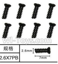 SuBotech BG1506 WLS007 Flat head screws(8pcs)-M2.6X7PB,Subotech BG1506 RC Car Spare parts Accessories,1:12 4WD BG1506 RC Racing Car parts,High Speed Drifting Buggy Parts