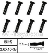 SuBotech BG1506 WLS009 Countersunk head screws(8pcs)-M2.6X10KB,Subotech BG1506 RC Car Spare parts Accessories,1:12 4WD BG1506 RC Racing Car parts,High Speed Drifting Buggy Parts