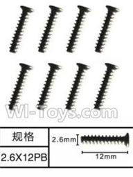 SuBotech BG1506 WLS011 Countersunk head screws(8pcs)-M2.6X12PB,Subotech BG1506 RC Car Spare parts Accessories,1:12 4WD BG1506 RC Racing Car parts,High Speed Drifting Buggy Parts