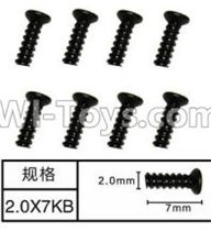 SuBotech BG1507 WLS002 Countersunk head screws(8pcs)-M2X7KB,Subotech BG1507 RC Car Spare parts Accessories,1:12 4WD BG1507 RC Racing Car parts,High Speed Drifting Buggy Parts