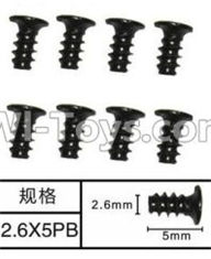 SuBotech BG1507 WLS006 Flat head screws(8pcs)-M2.6X5PB,Subotech BG1507 RC Car Spare parts Accessories,1:12 4WD BG1507 RC Racing Car parts,High Speed Drifting Buggy Parts