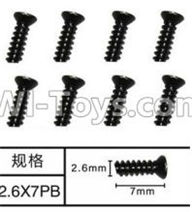 SuBotech BG1507 WLS007 Flat head screws(8pcs)-M2.6X7PB,Subotech BG1507 RC Car Spare parts Accessories,1:12 4WD BG1507 RC Racing Car parts,High Speed Drifting Buggy Parts