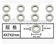 SuBotech BG1507 WZC001 Ball bearing(8pcs)-4X7X2MM,Subotech BG1507 RC Car Spare parts Accessories,1:12 4WD BG1507 RC Racing Car parts,High Speed Drifting Buggy Parts