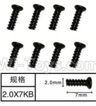 SuBotech BG1518 WLS002 Countersunk head screws(8pcs)-M2X7KB,Subotech BG1518 RC Car Spare parts Accessories,1:12 4WD BG1518 RC Racing Car parts,High Speed Drifting Buggy Parts